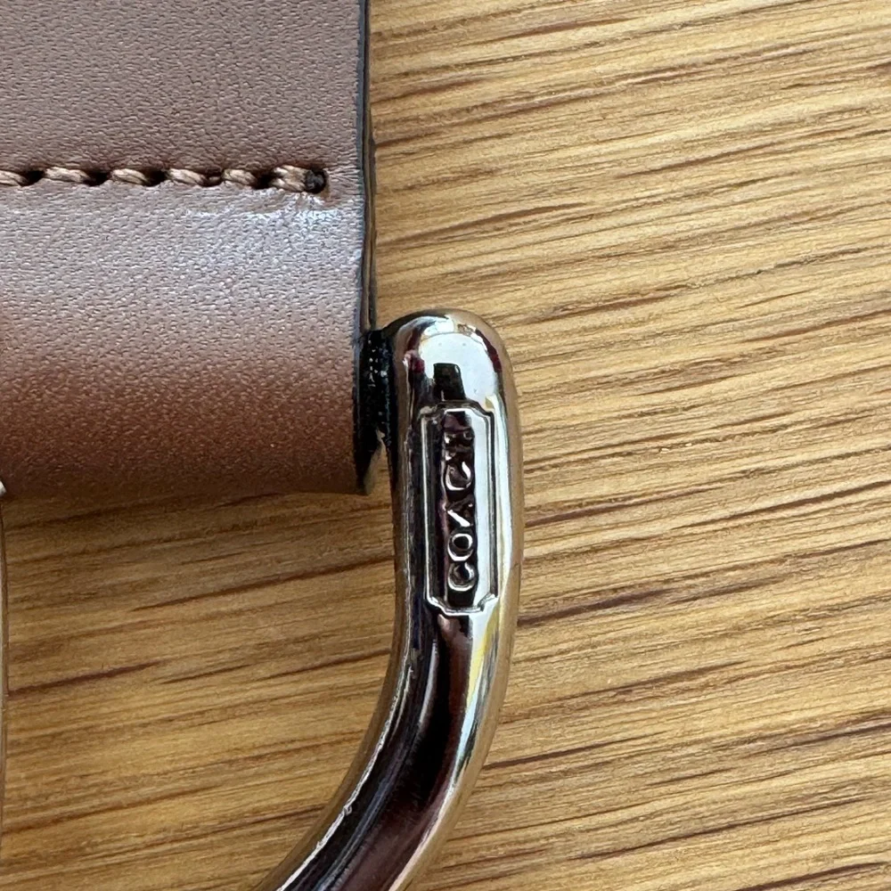 Coach Factory Brown Leather Grommet Belt XL 1.5” Silver Buckle FS3980 NWT - Picture 4 of 6